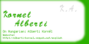 kornel alberti business card